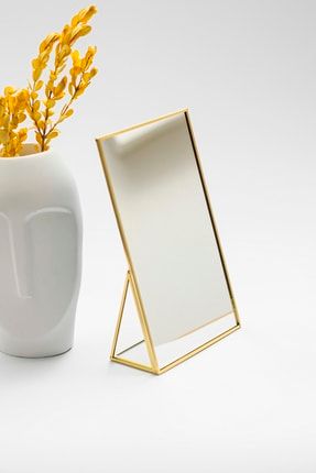 25x15cm Pirinç Gold Kristal Makyaj Aynası Masaüstü Dekoratif Iskandinav Tarzı Banyo Bohem Dekoras ECDN31
