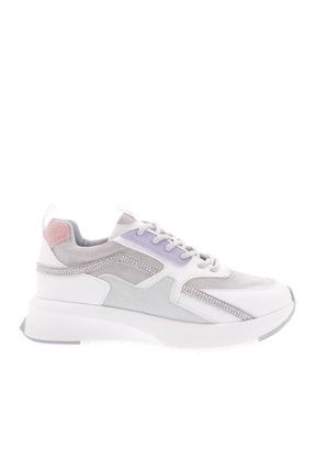 Beyaz - 68125-22y Kadın Bağcıklı Sneakers Ayakkabı 68125-2027