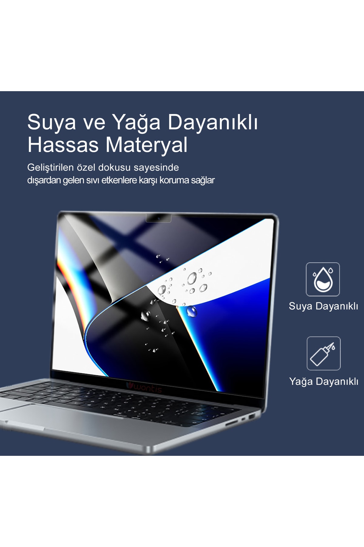 Apple Macbook Air M1 (Z124M18512-TQ6) Notebook Premium Ekran Koruyucu 9h Nano Film 4