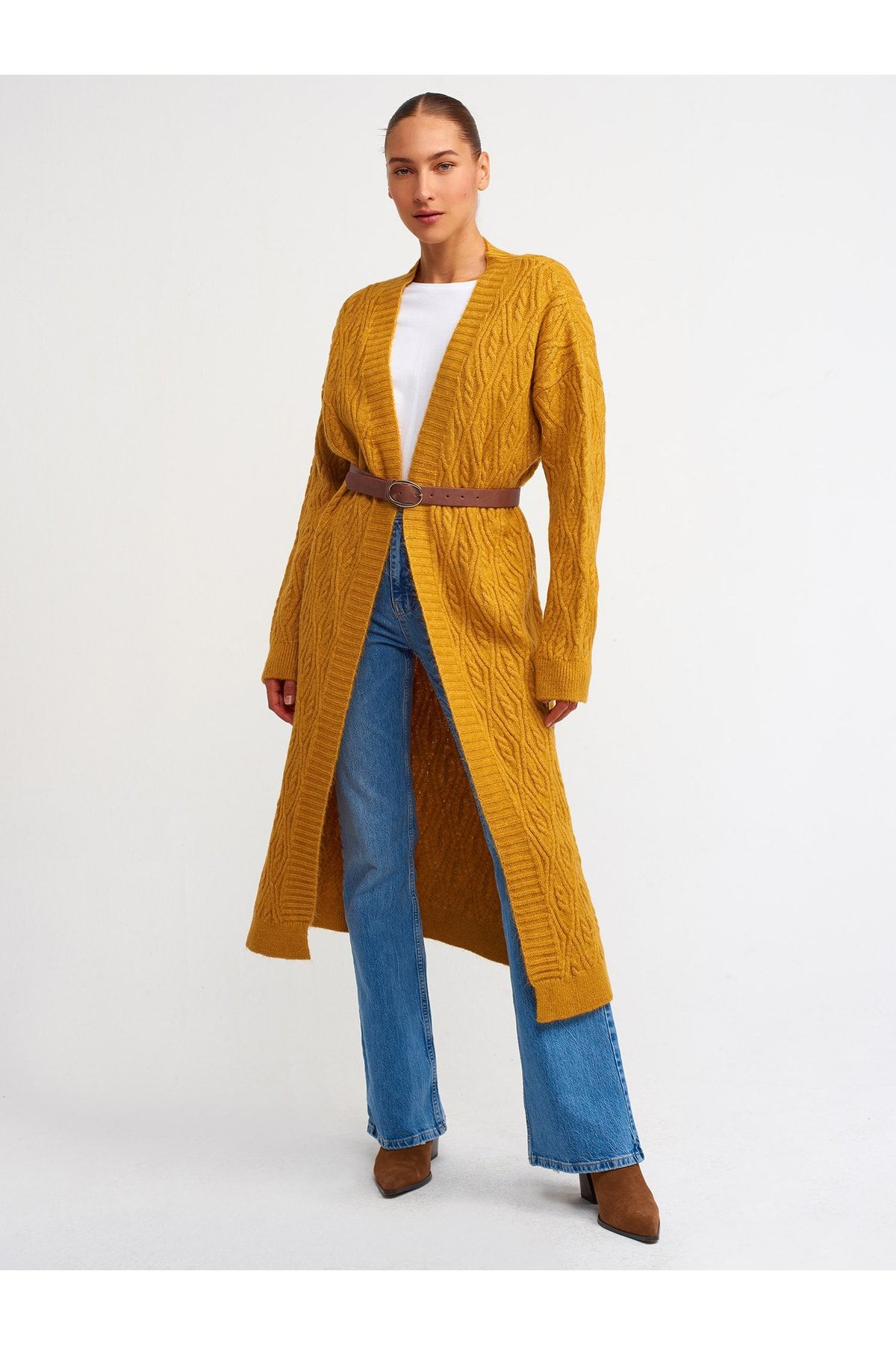 Mustard duster cardigan hotsell