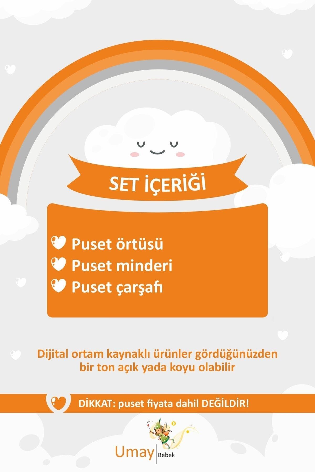 Umaybebek 3 Parça - Puset Örtüsü, Bel Destekli Puset Minderi, Puset Çarşafı, %100 Pamuk- Tutmalı fotoğrafı 4 (önizleme)