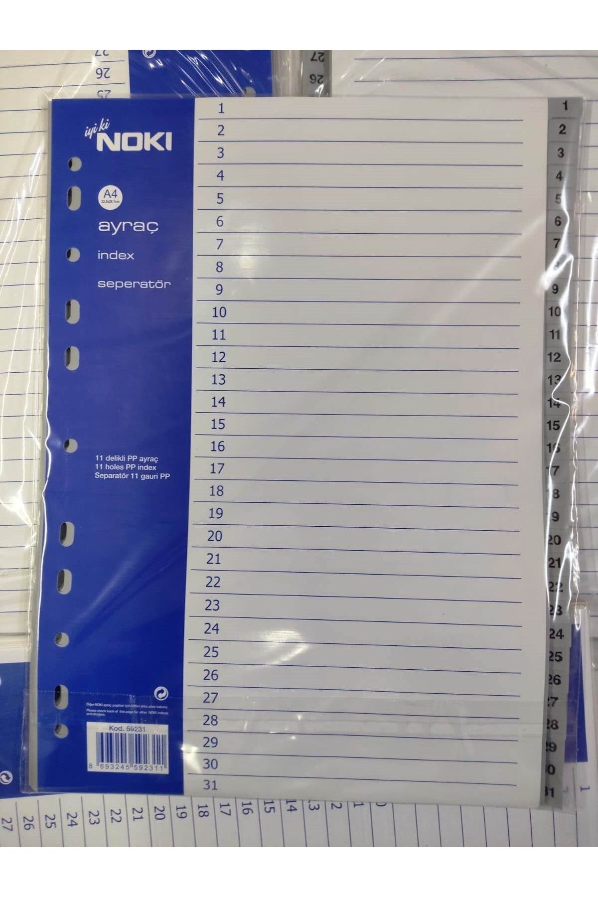 Noki-Index- Number Separator Between 1-31 1
