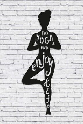 Yoga Fitness Temalı Ahşap Duvar Tablo 60 Cm Duvar Dekoru yoga5mm