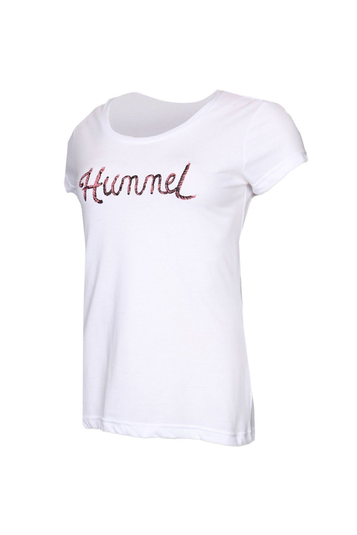 تی شرت سفید زنانه Hmlhelit 910466 9001 اورجینال hummel