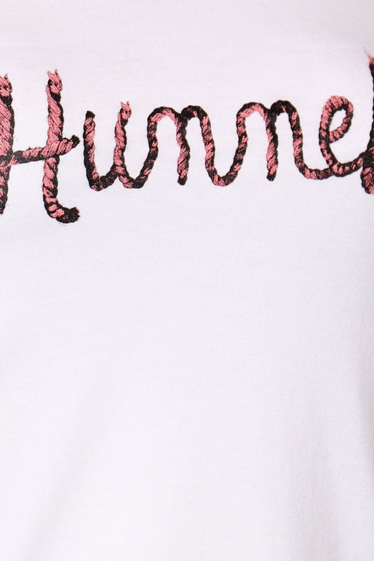 تی شرت سفید زنانه Hmlhelit 910466 9001 اورجینال hummel