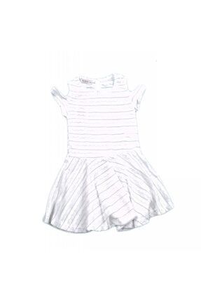 Kız Çocuk Beyaz Simli Elbise BON3922