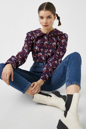 Mango Woman Kadin Kirik Beyaz Bebe Yakali Gomlek Fiyati Yorumlari Trendyol