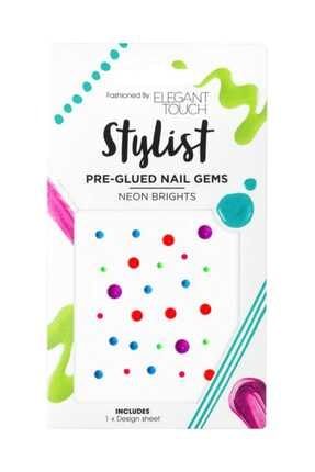 Stylist Pre Glued Nail Gems Neon Brights 5011522120515