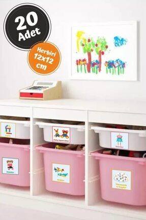 Eğlenceli Büyük Renkli Oyuncak Kutusu Sticker-organizer Etiket-renkli Baskılı 20 Parça k408
