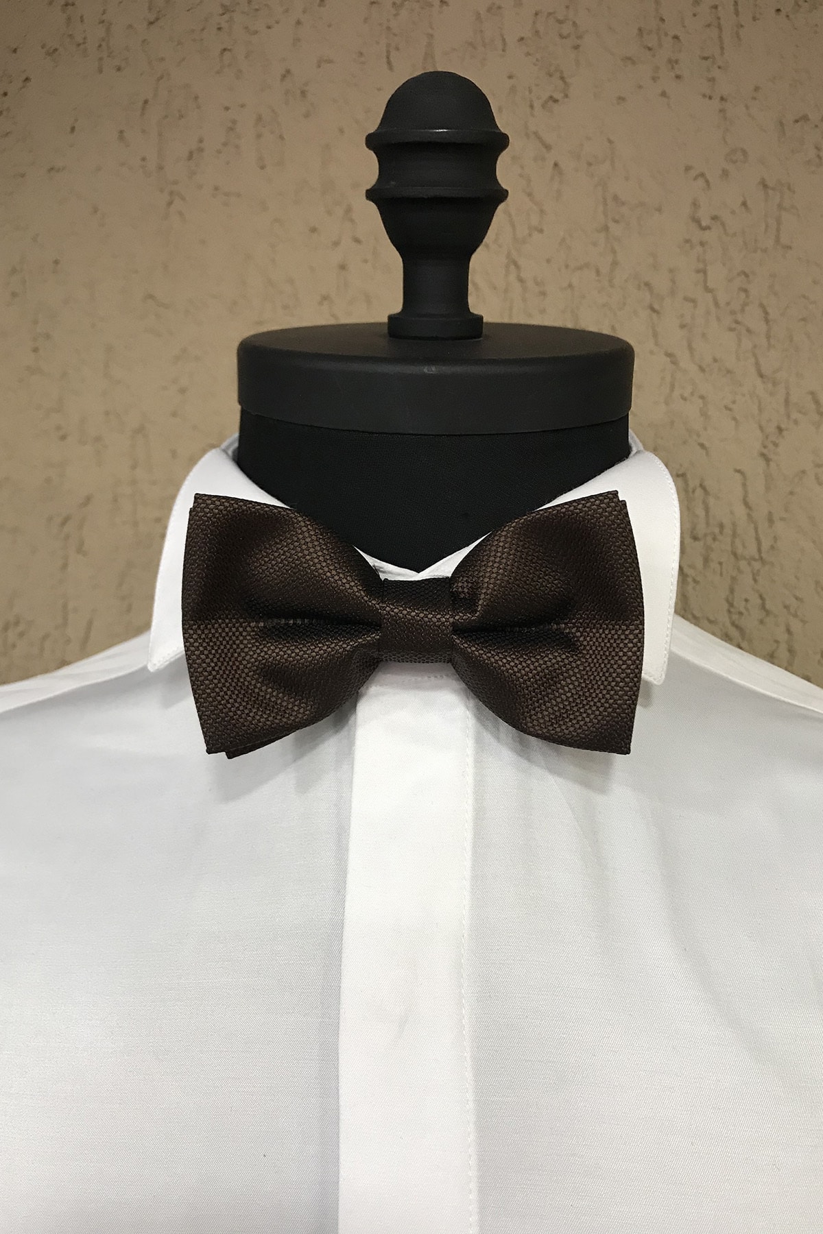 Quesste Accessory Erkek Kahverengi Armürlü Papyon Kutulu