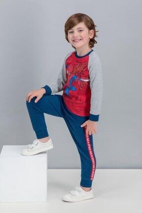Spider Man Lisanslı Kırmızı Erkek Çocuk Eşofman Takımı V2 D4242-C-V2