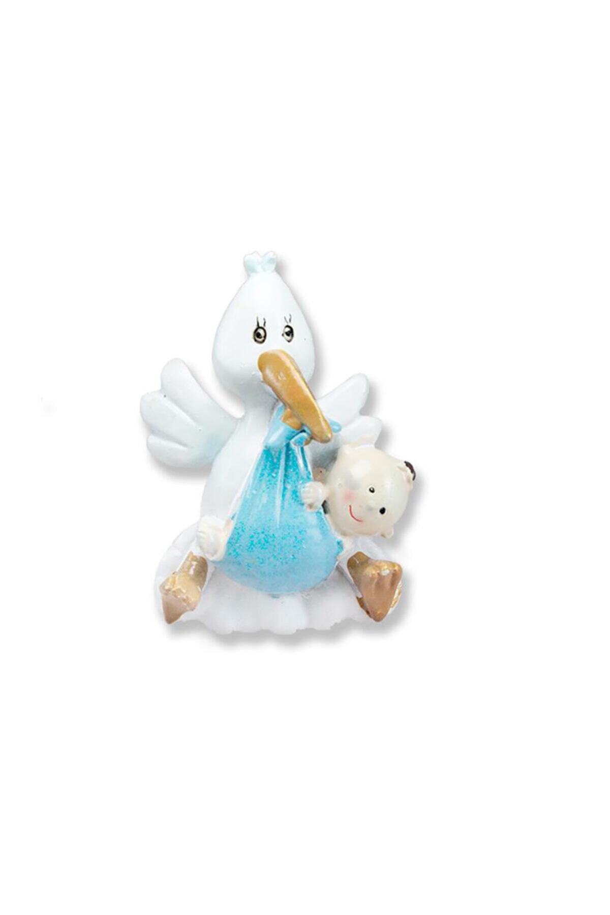 mutlu adım 12 Adet Gagasında Bebek Taşıyan Leylek Biblo