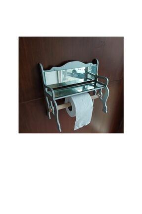Aynalı Wc Kağıtlık Tuvalet Kağıtlığı Ahşap Havluluk Peçetelik Gümüş Renk FH55236699854788