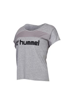 HMLMALENA T-SHIRT S/S GRI MELANJ Kadın T-Shirt 100580742 910477