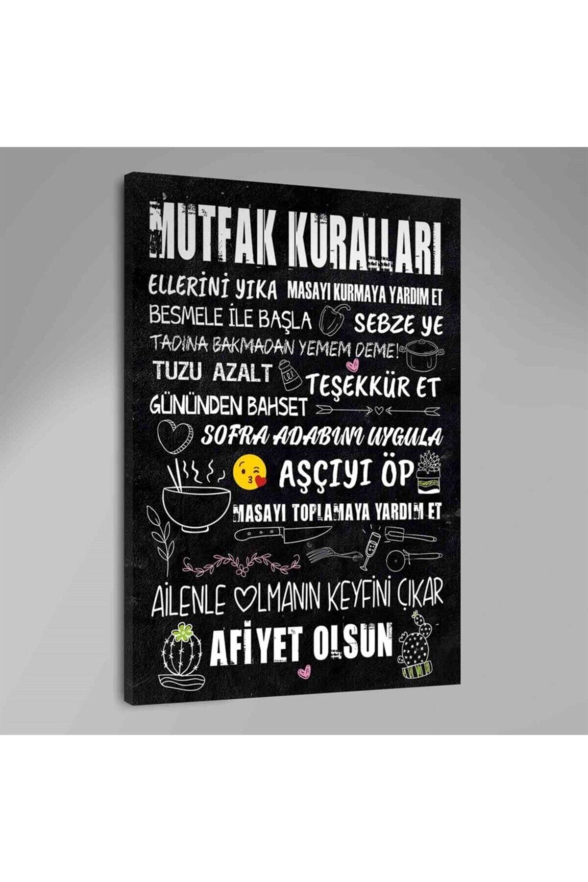 uzmanahsap58 siyah mutfak kurallari kanvas tablo 50x70 fiyati yorumlari trendyol
