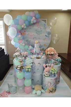 Pastel Balon Deniz Kızı Konsept Balon Renkleri Zincir 7746532