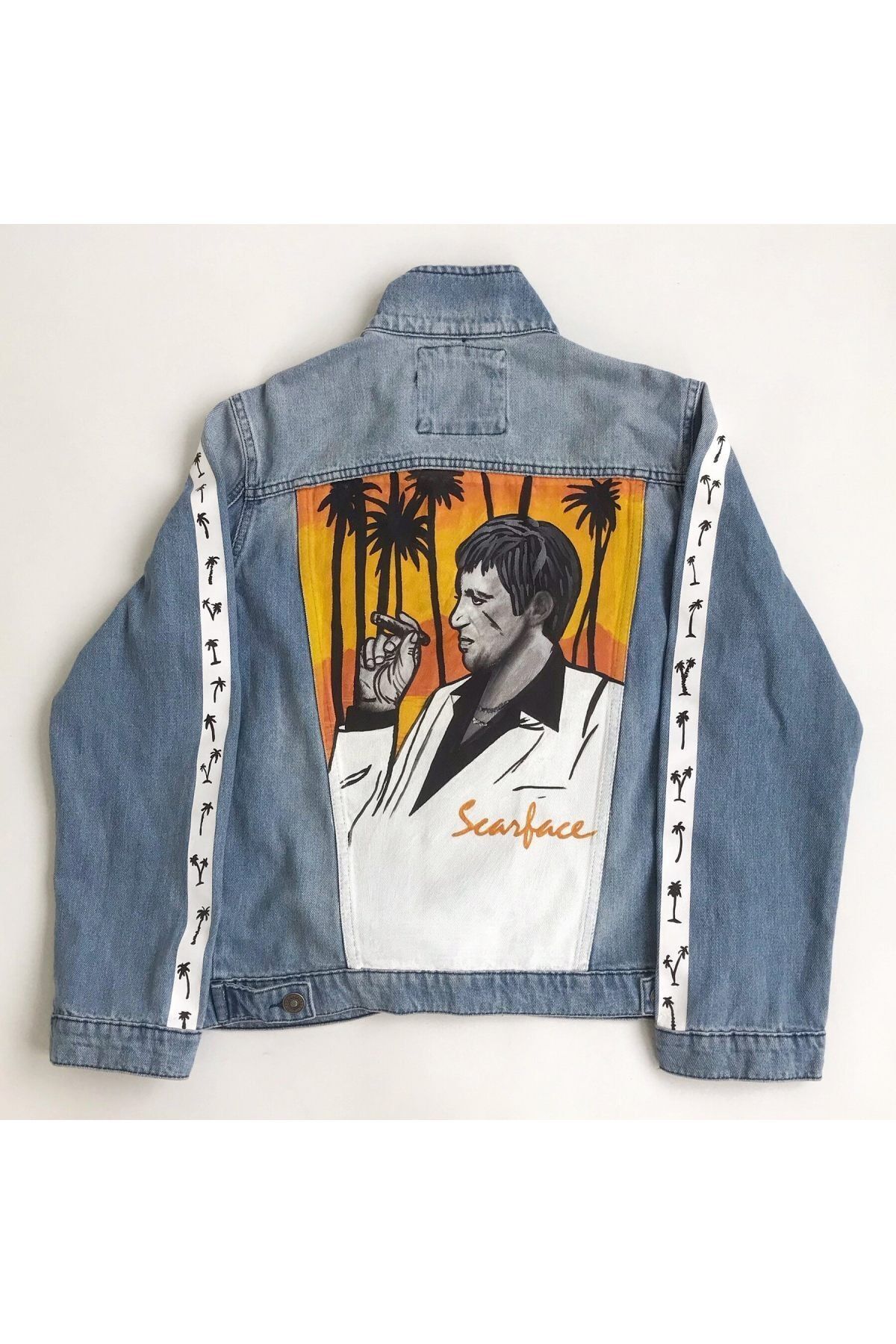 Hello Stranger Blue Denim Jacket Scarface Al Pacino Trendyol