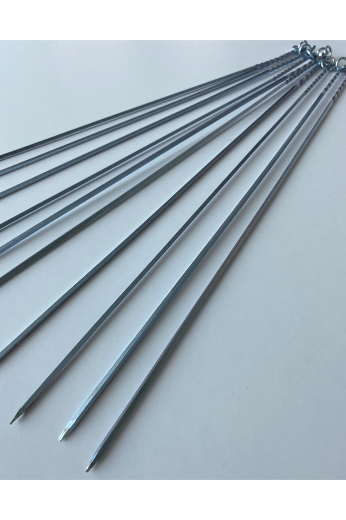mobilreyon - 10 Adet Kare Ciğer Kuşbaşı Şiş ( Boy:50 Cm , Kalınlık 3 Mm )