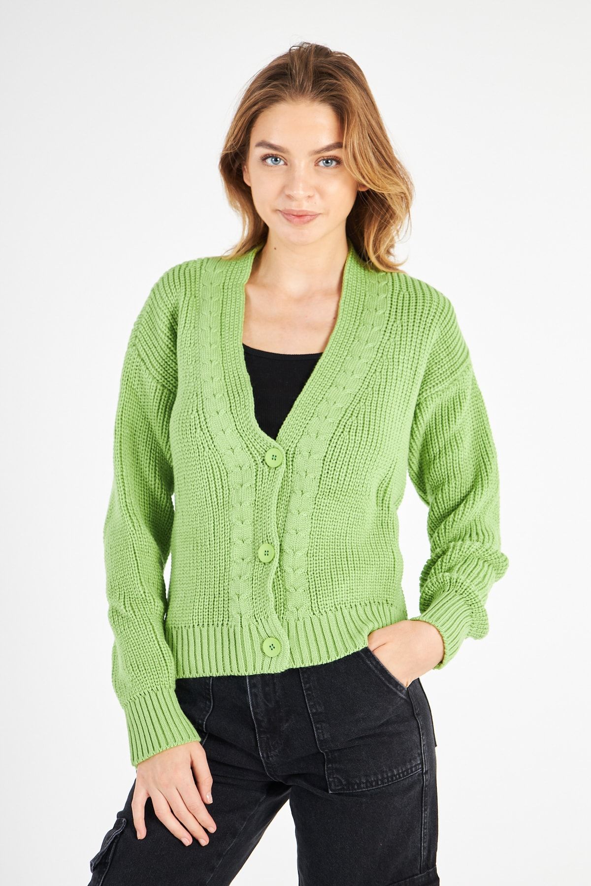 Light green cardigan sweater on sale