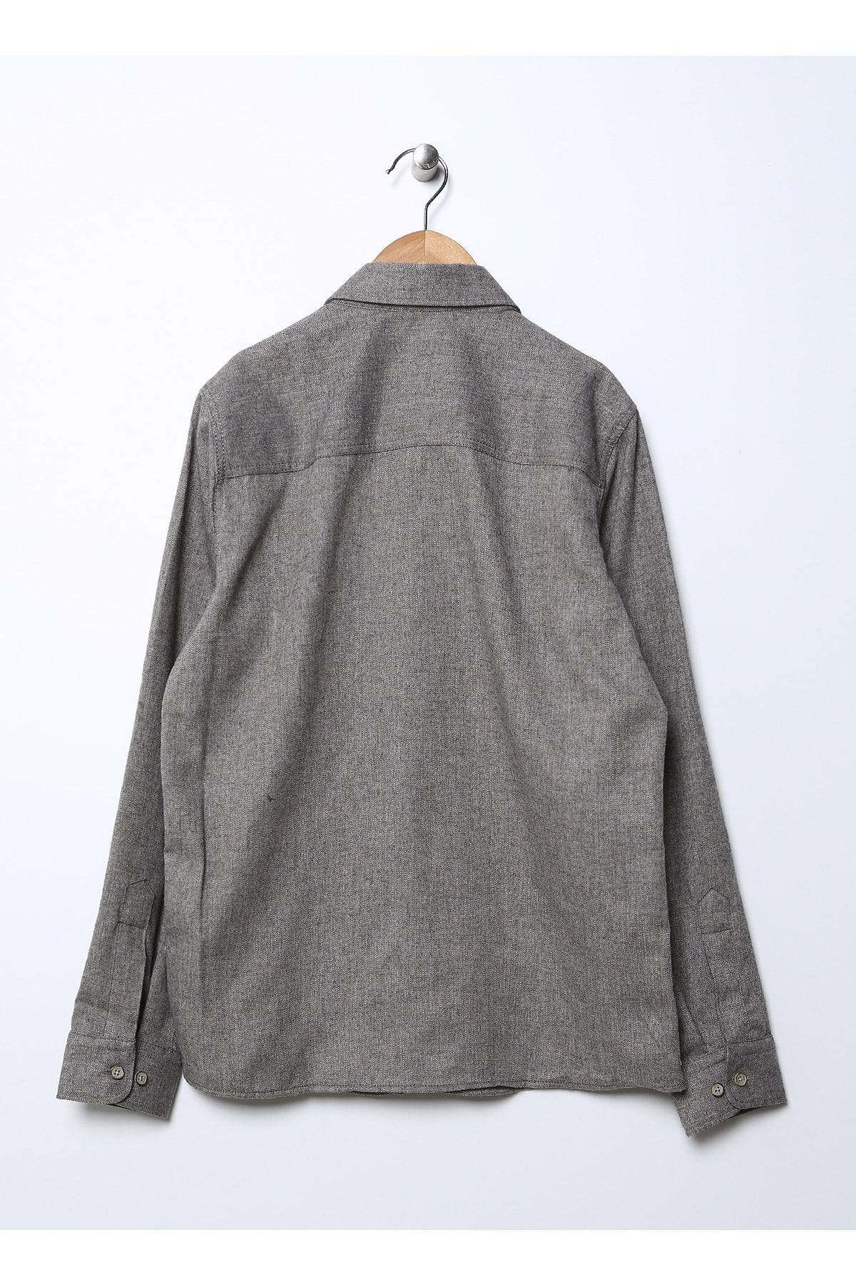 پیراهن پسرانه ملانژ خاکستری ساده Akıskıds022k U.S. Polo Assn.
