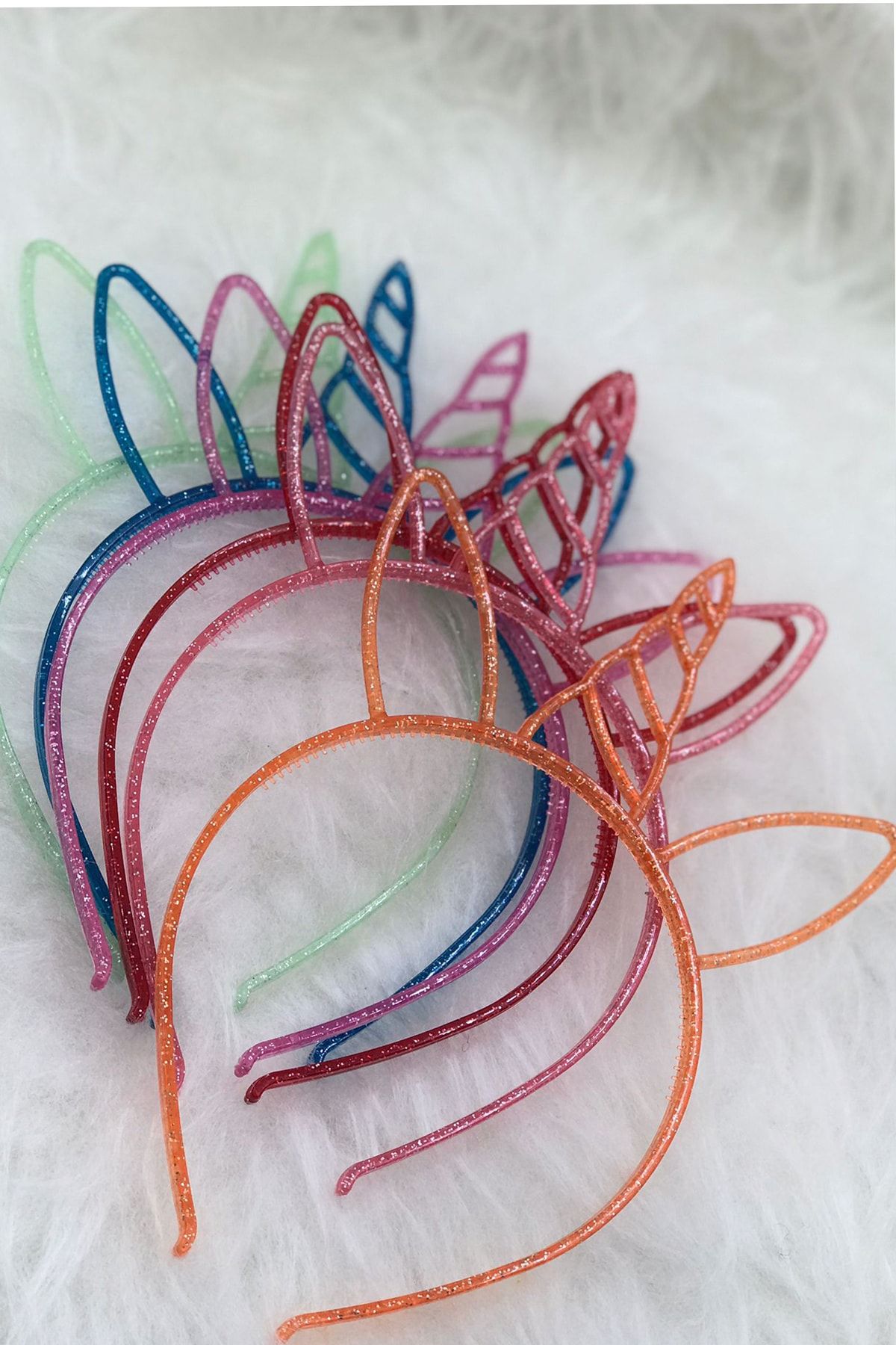 Tahtakaledeyim-6 Transparent Colorful Unicorn Children's and Party Crowns 2