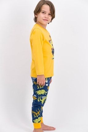 Super Dino Dayoff Kayısı Erkek Çocuk Pijama Takımı RP1847-C