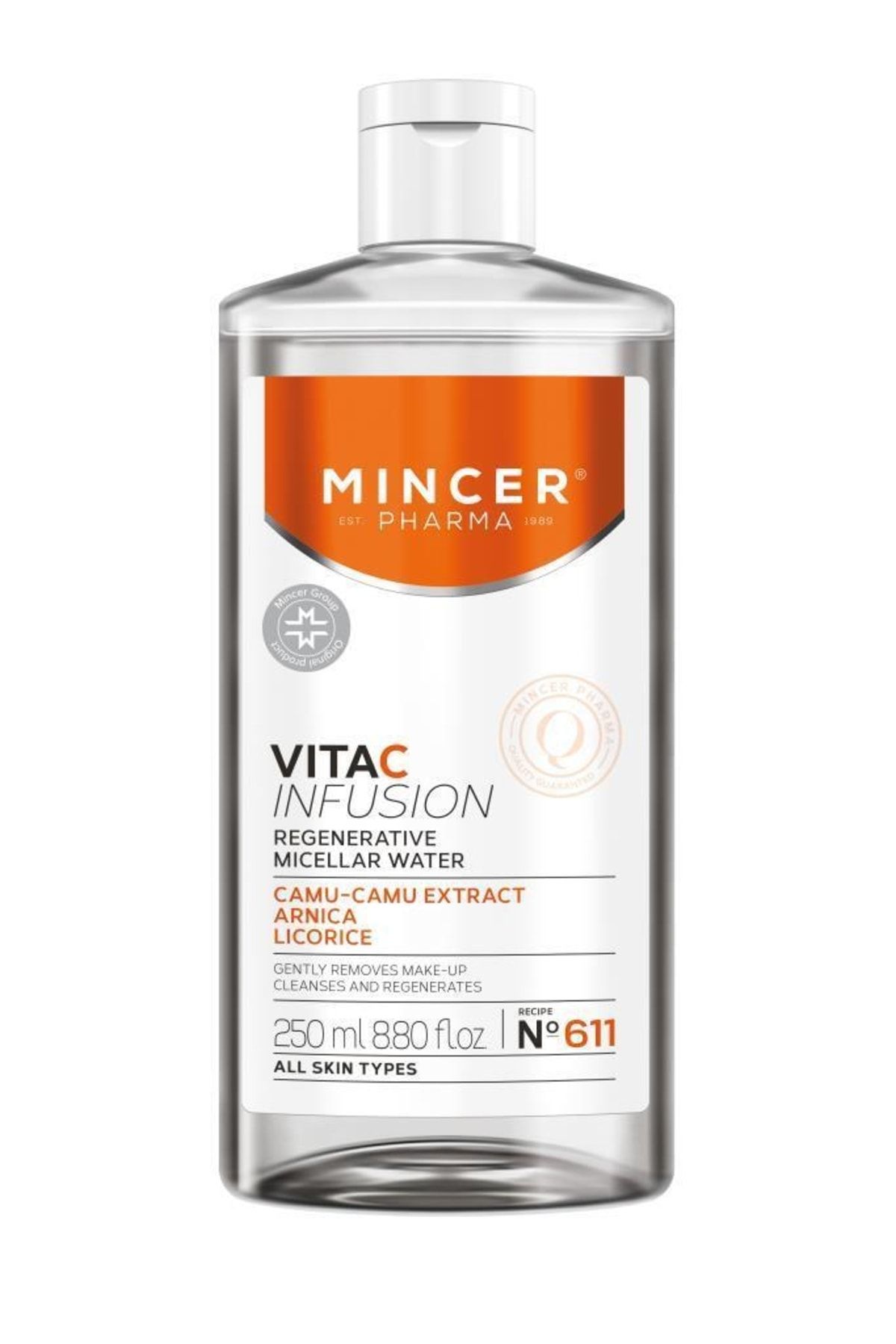 Mincer Pharma آب میسلار ویتامین C برای پاکسازی آرایش 500 میلی لیتر