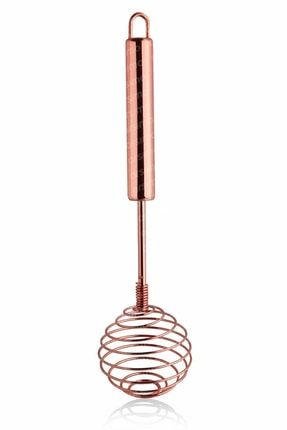 Paslanmaz Çelik Rose Gold Uzun Saplı Yuvarlak Yaylı Çırpıcı Çırpma Teli | Yumurta Yağ Sos Çırpıcı ARS-BHM-1221