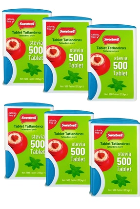 Sweetwell Stevia Tablet Tatlandırıcı 500 Tablet X 6 Adet Sıfır Kalori