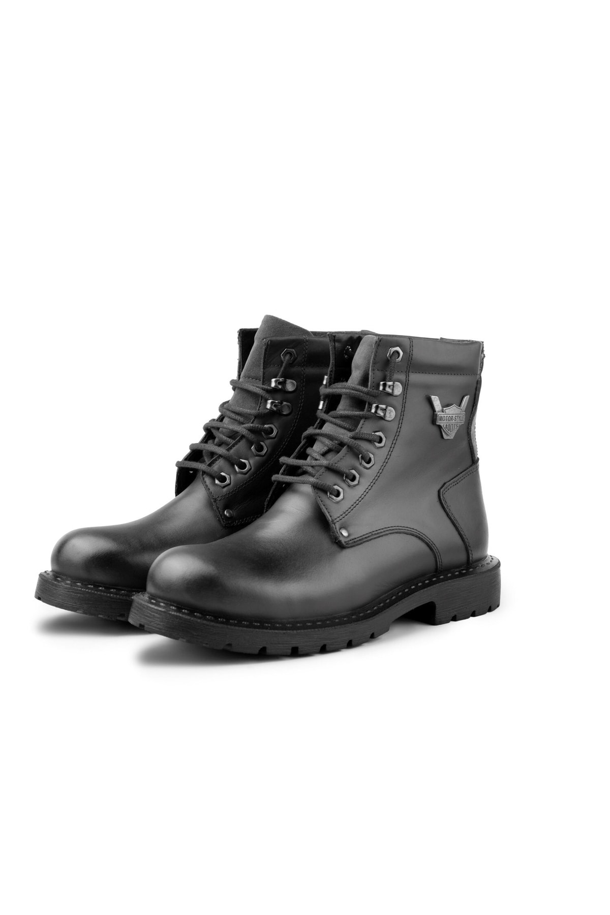 Ducavelli Glaz Hakiki Deri Erkek Bağcıklı Postal Bot, Harley Bot görsel 2