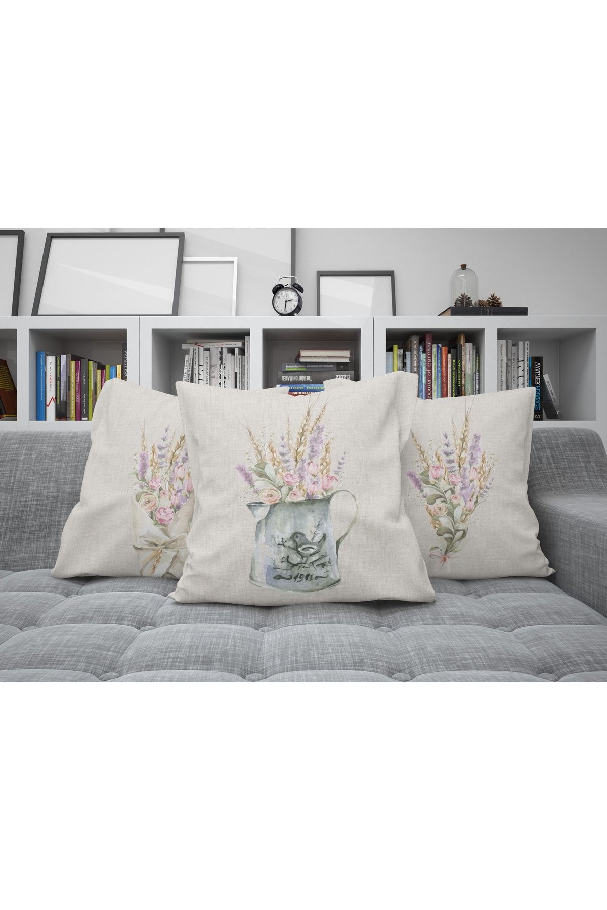 EVYA Botanical Flower Boho 3 Piece Combination Throw Pillow Case