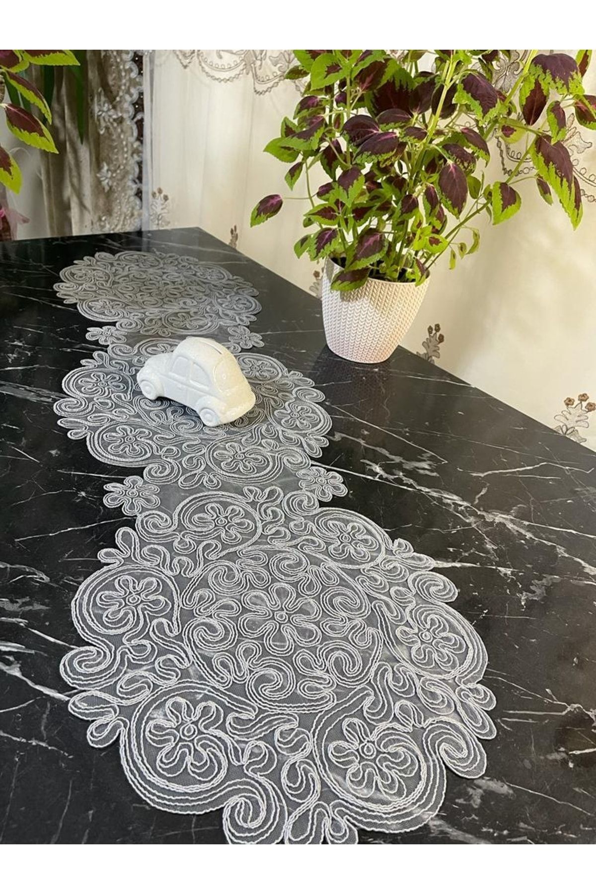Gray table runner deals