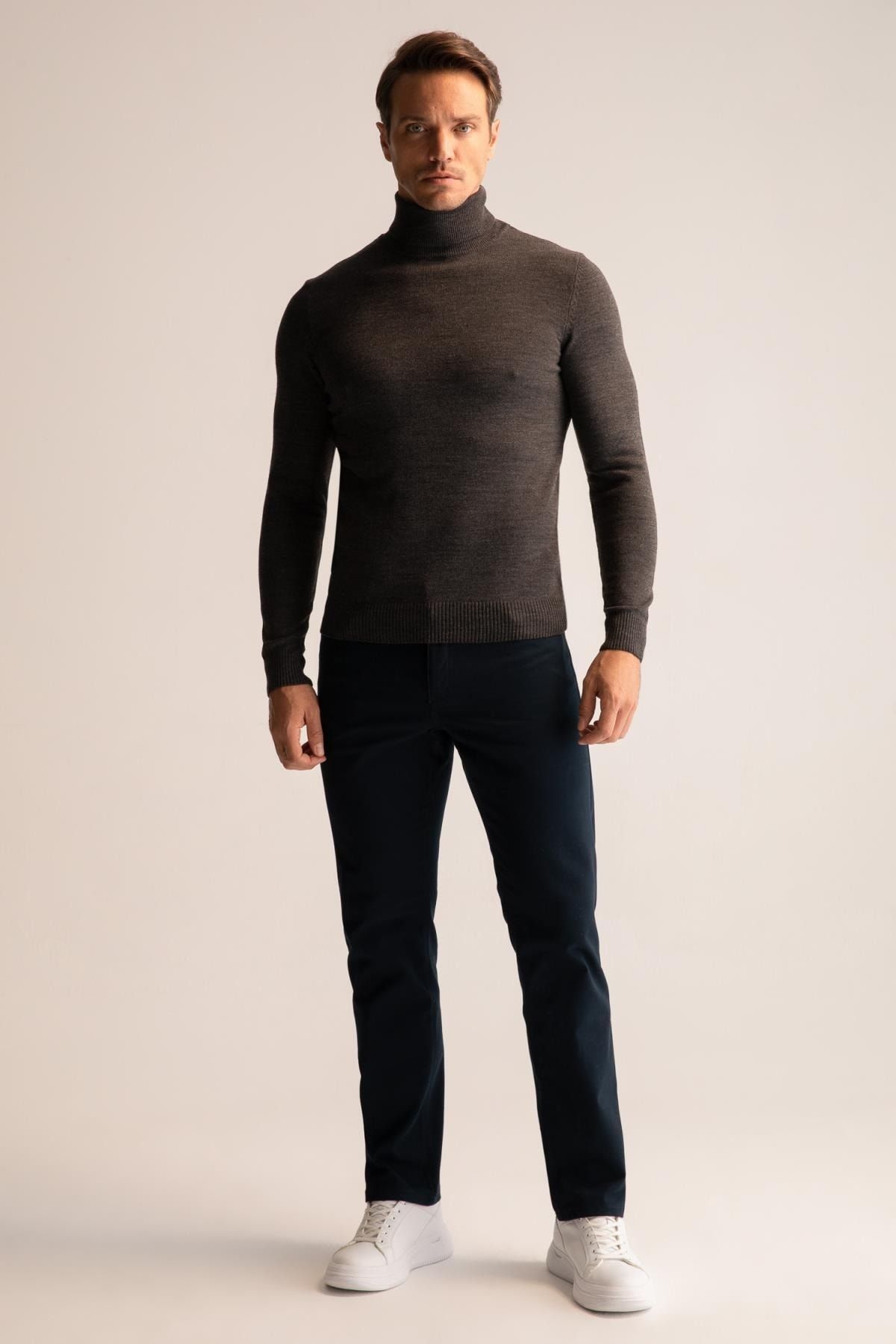 DeFacto Pullover Grau Slim Fit