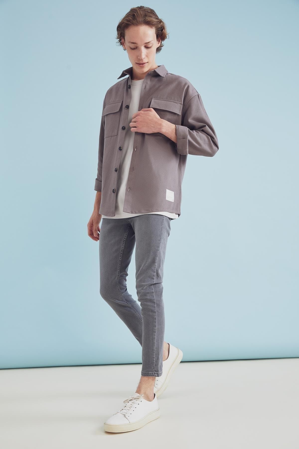 DeFacto-Cool Oversize Fit Basic μακρυμάνικο μπουφάν με διπλή τσέπη 2