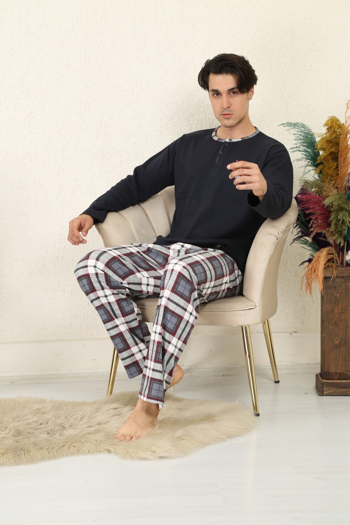 100 cotton flannel men's pajamas outlet