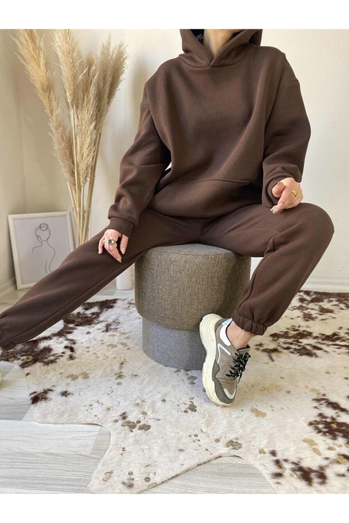 Machetta Women s Hooded Tracksuit Set Brown