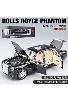 Rolls Royce Phantom 1-24 Metal Model Araba Işık Ses 6 Kapı Açılır Siyah P6775S7998