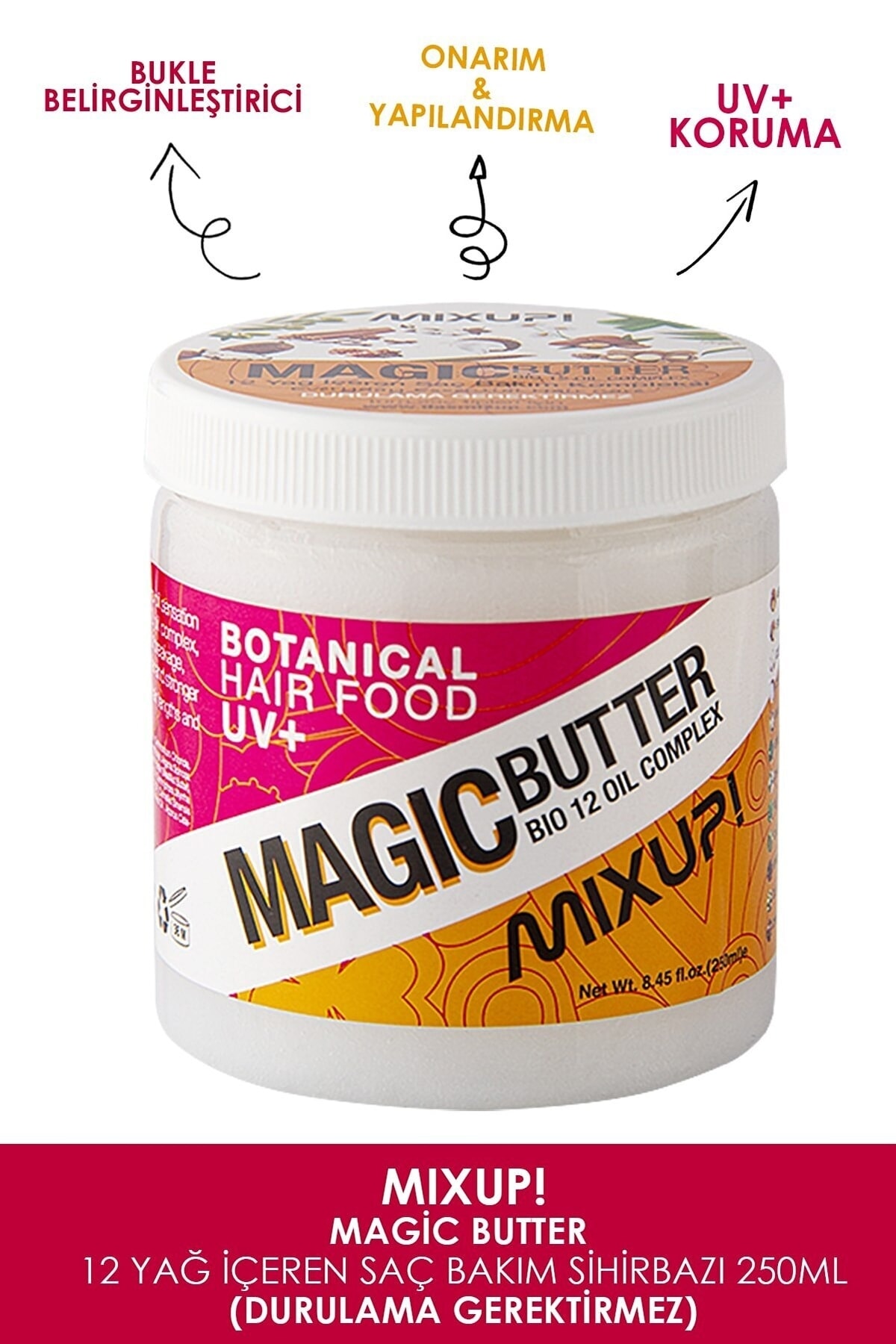 Up Magic Butter 12 Yağ Etkili Onarıcı Ve Yapılandırıcı Durulanmayan Saç Bakımı 250 Ml — mix72711 — تصویر 2 از 3