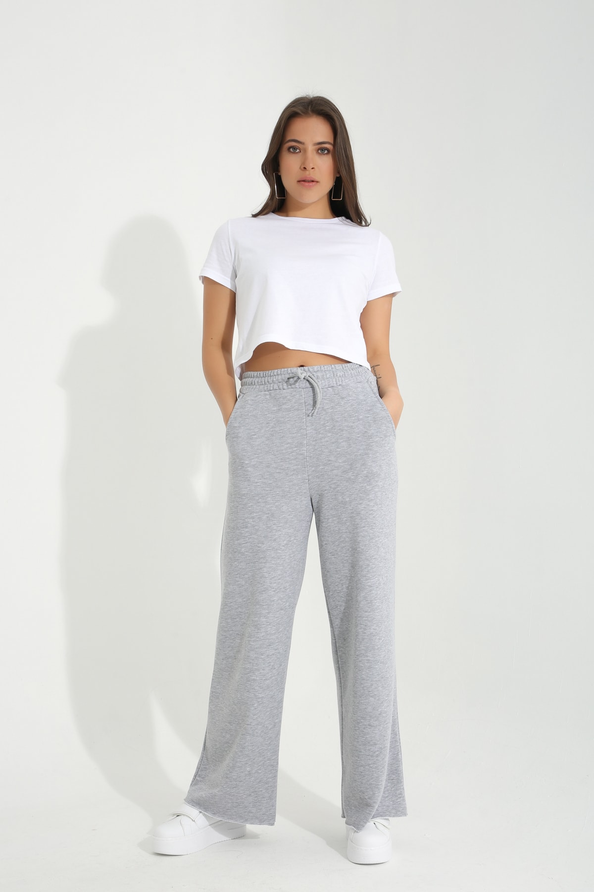 Women's Basic Jogger Knitted Wide Leg Sweatpants