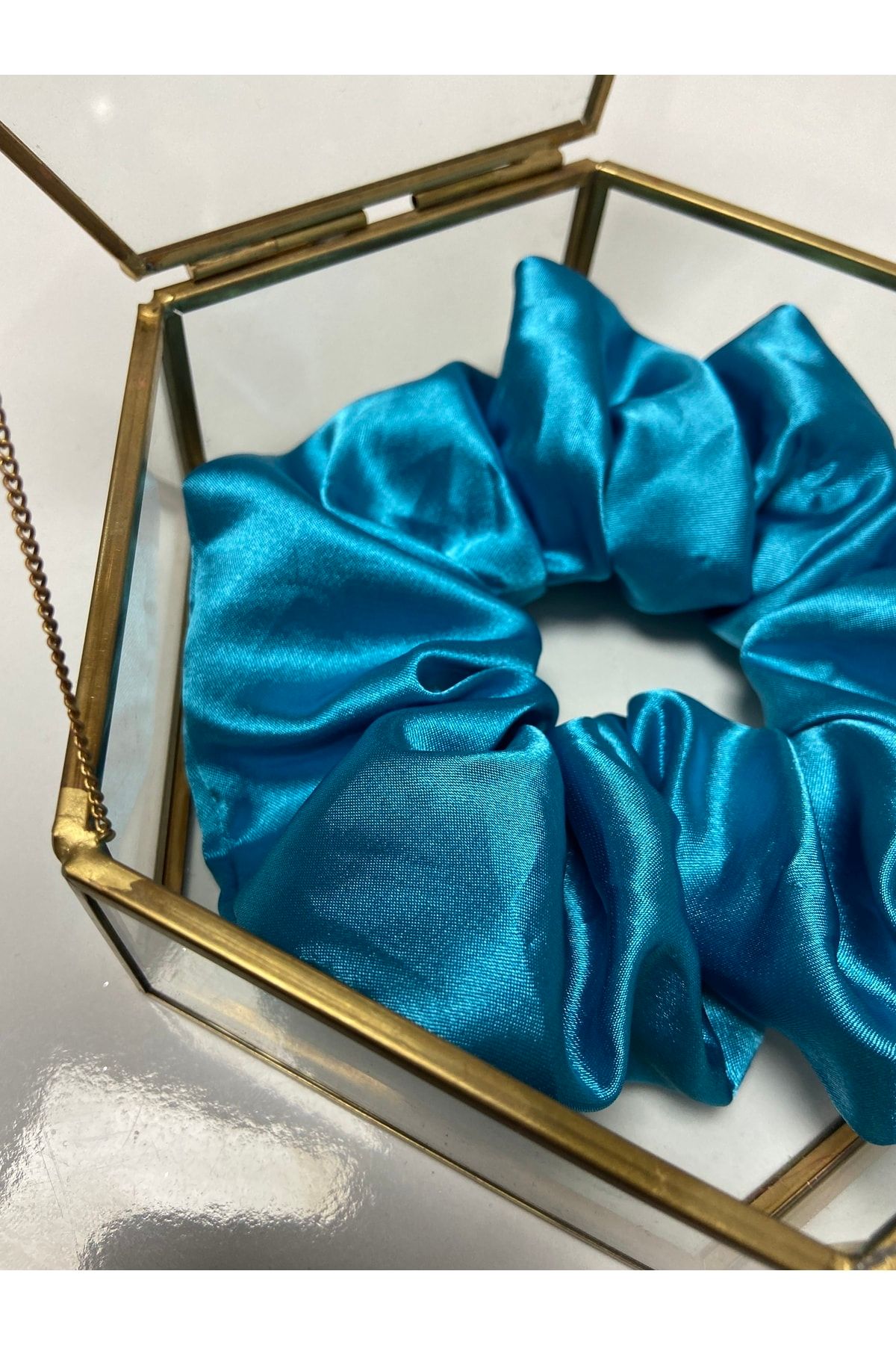 BUSA-Scrunchie albastru turcoaz 2