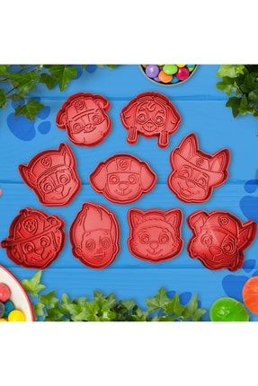 Paw Patrol Kurabiye Kalıbı - Şeker Hamuru Şekillendirici Set 9 Adet Karakter Full Set 8-10cm MODELBOYA23