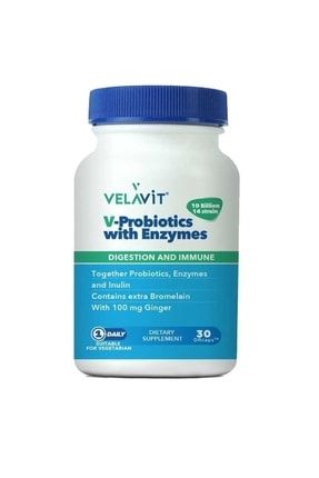 V-probiotics Enzymes Takviye Edici Gıda 30 Kapsül VELAV-02
