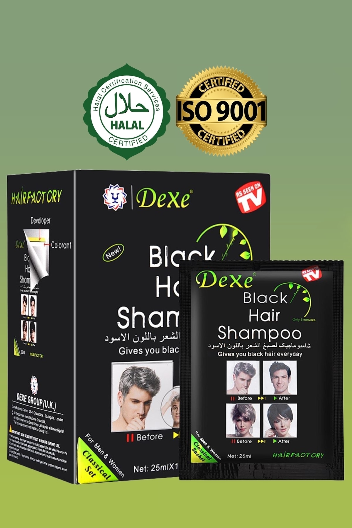 Dexe Siyah Saç Boyası Şampuanı 10x25-ml