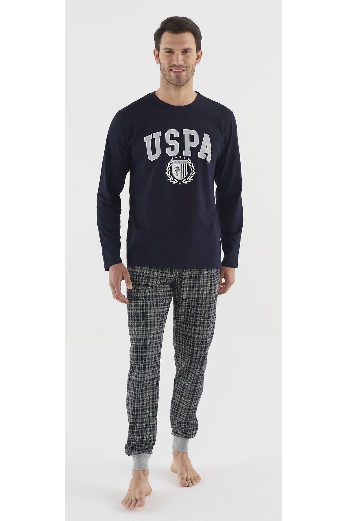 U.S. Polo Assn. ست لباس خواب مردانه آبی سرمه ای 18639