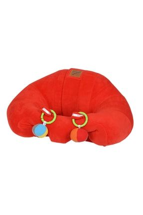 Çıngıraklı Kırmızı Bebek Oturma Destek Minderi Bebek Koltuğu BYOS-01
