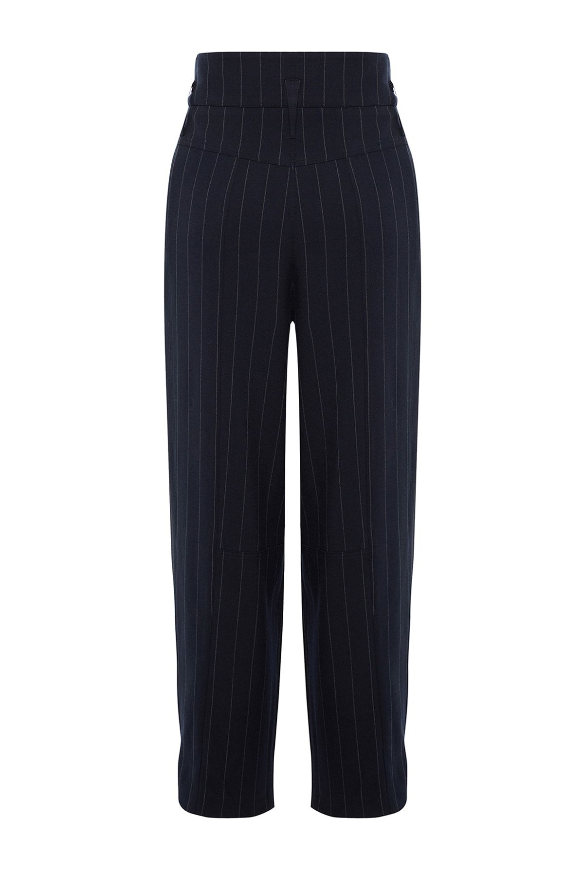 Trendyol Collection-Sagaza Studio sötétkék csíkos szövött nadrág - lábrészlet TPRAW23PL00039 8