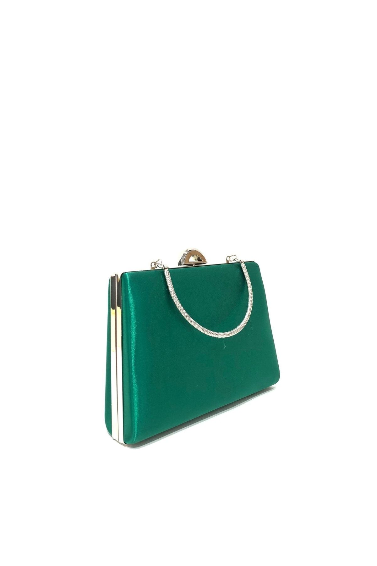 Dark green deals clutch bag