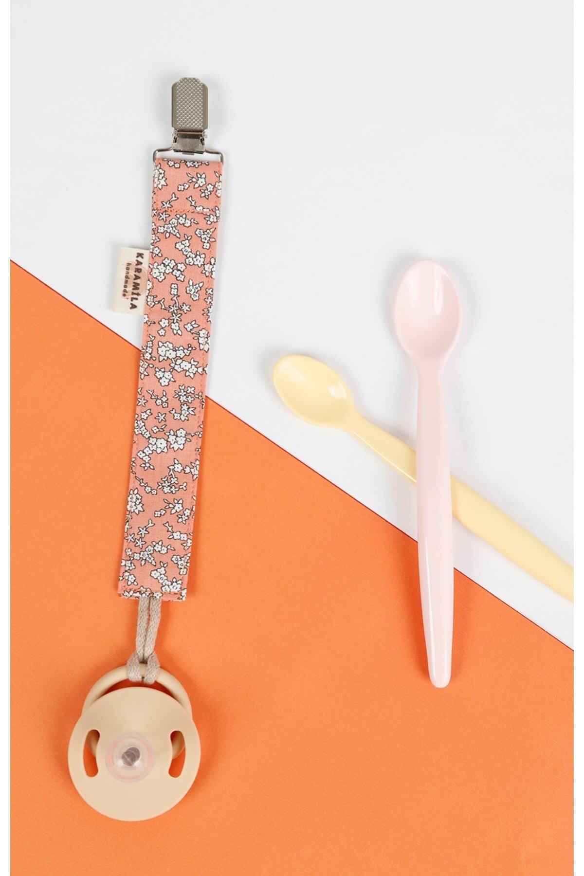 KARAMİLA 3’lü Set Kız Bebek Emzik Askısı - Emzik Zinciri - Emzik Tutacağı Çiçekli fotoğrafı 4 (önizleme)