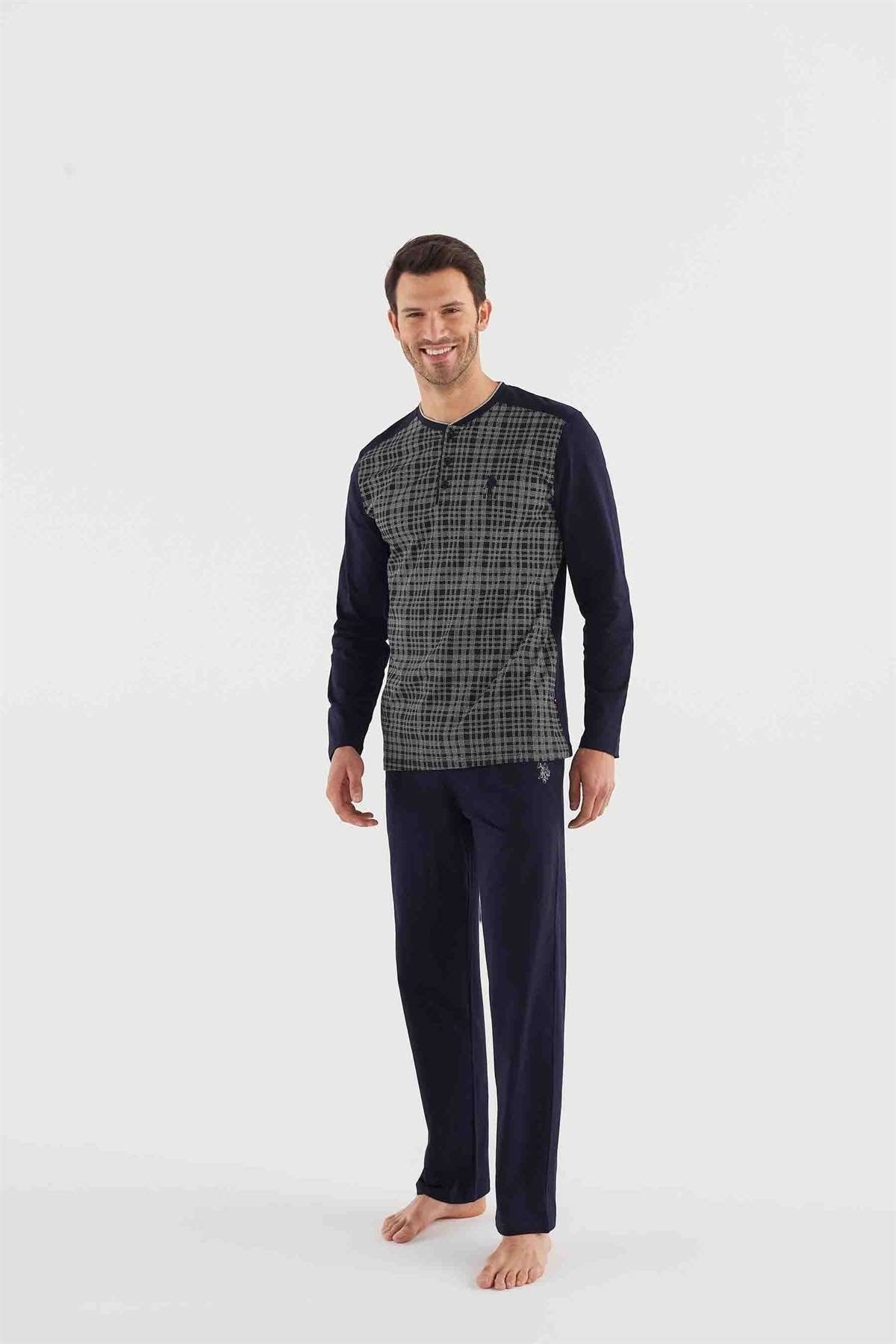 ست پیژامه آبی مردانه لباس خواب 18640 23k U.S. Polo Assn.