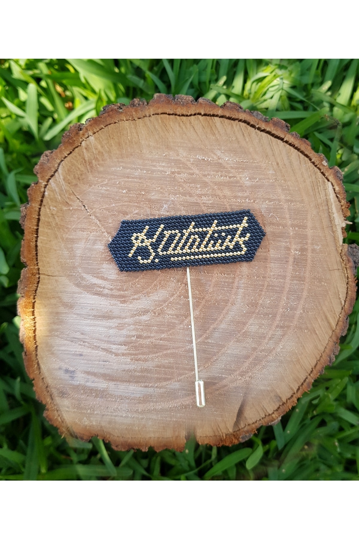 SEARD Miyuki Boncuk El Yapımı Atatürk Imza Broş - Yaka Iğnesi